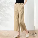 【初色】九分直筒寬褲─共4色─62004(M─2XL可選) M 卡其色