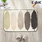 【E.dot】質感北歐色系風格仿羊絨地墊 輕藍飛揚