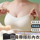 【EZlife】無肩帶無鋼圈隱形內衣(另附透明肩帶) L 黑色