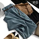 【初色】錐形寬鬆抗皺直筒高腰西裝褲─共3色─66990(M─2XL可選) M 藍色