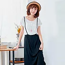 【AnZa】假兩件細肩吊帶連身長裙(2色) FREE 白色