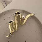 【JENG】法式金屬波浪珍珠多髮量鯊魚抓夾 _金色