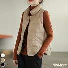 【MsMore】 輕盈保暖羽絨背心小立領多色無袖馬甲# 120073 FREE 駝色