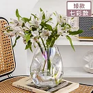 【好拾選物】仿捏陶創意輕奢玻璃花瓶 ─七彩款