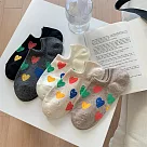 JDS.SOCKS 塗鴉愛心透氣船型襪 * (三雙一組)