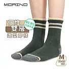 【MORINO 摩力諾】抗菌防臭經典雙層造型潮流女襪─經典日系條紋 綠色