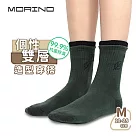 【MORINO 摩力諾】抗菌防臭經典雙層造型潮流女襪─雙葉 綠色