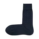 【MUJI 無印良品】男棉混商務直角襪25─27cm 暗藍紋樣