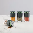 《LEKUE》調味瓶 | 雙口徑玻璃調味罐4入(綠) 雙口徑玻璃調味罐4入(綠)