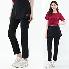 【遊遍天下】MIT女款假兩件式吸濕排汗運動長褲(GP1015) L 黑色