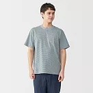 【MUJI 無印良品】男天竺圓領短袖T恤 XXL 淺藍橫紋
