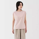 【MUJI 無印良品】女天竺法式袖T恤 S 淺粉