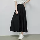 【MsMore】 山本裙褲高腰A字半身長裙褶皺傘裙闊腿九分長褲# 124726 3XL 黑色