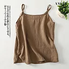 【AMIEE】純色前後兩穿吊帶T恤女上衣(KDTY─9038) M 卡其