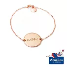 【Anna Lou OF LONDON】倫敦品牌 Inspirational Disc 優雅字墜 HAPPY 手鍊~玫瑰金