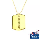 【Anna Lou OF LONDON】倫敦品牌 Inspirational Tag 優雅字墜 FRIENDSHIP 項鍊~亮金