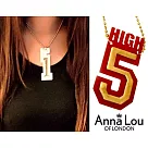 【Anna Lou OF LONDON】倫敦品牌 HIGH 5 紅金立體幸運數字項鍊