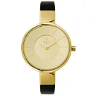 OBAKU 采麗時刻時尚腕錶─淡金x黑帶