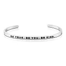MANTRABAND 美國悄悄話手環 Be True Be You Be Kind 真誠真我善良 銀色