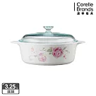 【美國康寧 Corningware】田園玫瑰圓型康寧鍋3.25L