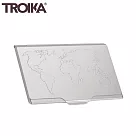 德國TROIKA防RFID防NFC防感應防側錄防?信用卡夾名片匣CDC15─02/AL(世界地圖，銀色)