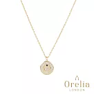 【Orelia】London 英國倫敦 Pave Crescent 閃鑽牛角圓盤鍍金項鍊