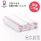 【日本桃雪】今治輕柔橫條浴巾超值兩件組 (元氣紅) | 鈴木太太公司貨