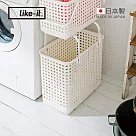 【日本like─it】日製可堆疊加高洗衣隙縫籃─L ─白