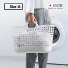 【日本like─it】日製北歐便攜手提洗衣收納籃 ─白