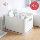 【日本霜山】無印風霧面附蓋把手收納盒─L─3入