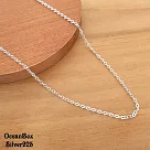 50cm─60cm。百搭圓圈十字義大利925純銀鍊《925純銀.外鍍專櫃級正白k》22吋55cm