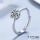 【Sayaka紗彌佳】925純銀恆久的愛簡約單鑽造型戒指 ─單一款式