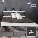 【麗塔寢飾】40支紗精梳棉 單人床包枕套二件組 Jazz─ 黑色