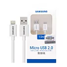 SAMSUNG 原廠 1.5M加長 Micro USB 充電線 ─ 白色 (盒裝) 白色