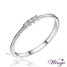 【WINGS】星空 纖細美麗的優雅 精鍍白K金戒指 尾戒 聖誕(擬真鑽 鑽戒 尾戒 對戒) 3號