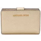 MICHAEL KORS 素面皮革扣式中夾─金金