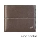 【Crocodile】Classic 經典系列素面軟皮短夾 0203─3608 咖啡色