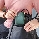 BAGGY PORT|都會雅痞 義大利牛革L型拉鍊中/短夾 綠色