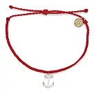 Pura Vida 美國手工 Anchors Away白色船錨 紅色蠟線衝浪手鍊手環