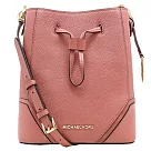 MICHAEL KORS 簡約荔枝紋皮革水桶包─乾燥玫瑰