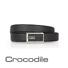 【Crocodile】鱷魚皮件 真皮皮件 義大利進口牛皮 32mm自動扣式皮帶 0101─42009─01 36 黑色