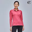 ADISI 女抑菌單向導濕WaterFree長袖POLO衫AL2021046 (S─2XL) (隔濕紗 吸濕排汗 速乾 抗菌 保暖) M 深玫紅