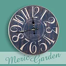 【Meric Garden】風格仿舊裝飾壁掛式時鐘/壁鐘/掛鐘 藍色數字
