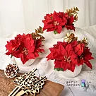 【Meric Garden】高仿真台灣手工限定聖誕紅小盆栽