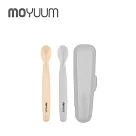 MOYUUM 韓國 白金矽膠兒童湯匙(2入/組)─多色可選 米色/灰色