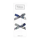 英國Ribbies 花布蝴蝶結2入組─深紫藍