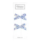 英國Ribbies 花布蝴蝶結2入組─淺藍纈草