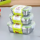 CS22 304不銹鋼長方密封保鮮盒(550ml+850ml+1800ml)