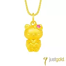 【Just Gold 鎮金店】櫻花綻放系列 和服Kitty純金吊墜(不含鍊)