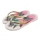Havaianas 涼拖鞋 Slim Tropical Flip Flops 女鞋 白金 熱帶風 休閒 經典 花 哈瓦仕 41221110001W